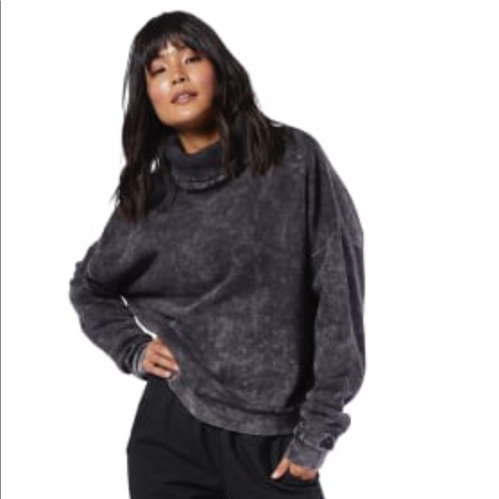 Black Reebok Oversized Crop Sweater